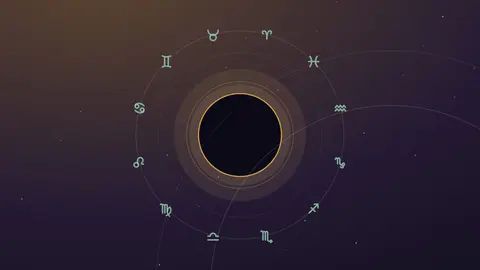 Disque éclipsé entouré de la couronne des douze glyphes du zodiaque