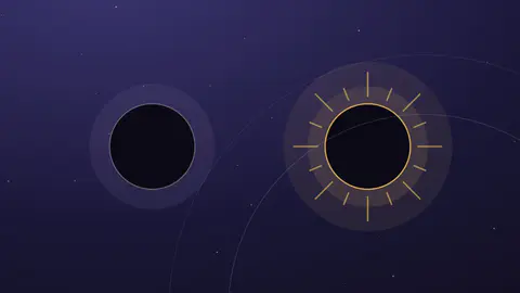 Deux disques lunaires côte à côte, nouvelle lune sombre et nouvelle lune éclipsée couronnée