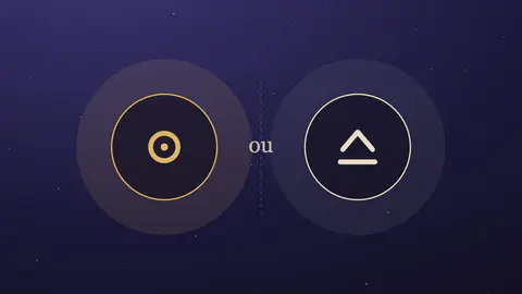 Les glyphes du Soleil et de l'ascendant côte à côte, séparés par une ligne pointillée et le mot ou