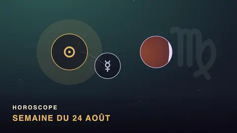 Soleil et Mercure en Vierge, Lune éclipsée cuivrée, bandeau Horoscope semaine du 24 août