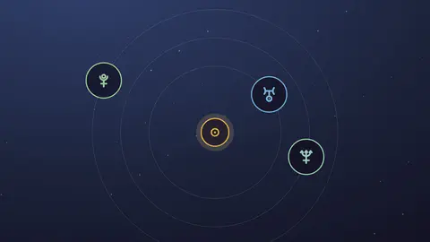 Uranus, Neptune et Pluton sur des orbites concentriques autour du Soleil