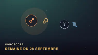 Mars en Lion et Mercure vers le Scorpion, bandeau Horoscope