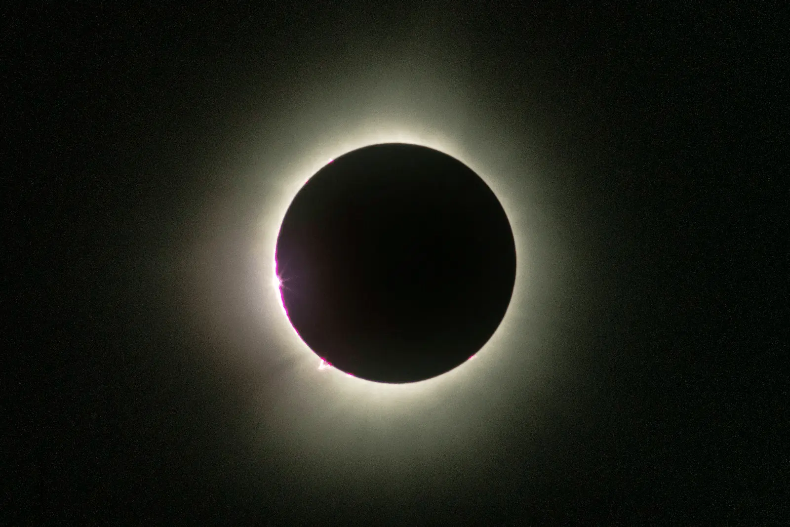 La couronne du Soleil rayonnant autour du disque noir de la Lune pendant une éclipse totale