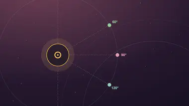 Lignes d'aspects astrologiques déployées en éventail sur une roue zodiacale dorée, sur fond nocturne