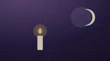 Composition symbolique autour de la nouvelle lune, disque lunaire sombre et étoiles dorées sur fond nocturne